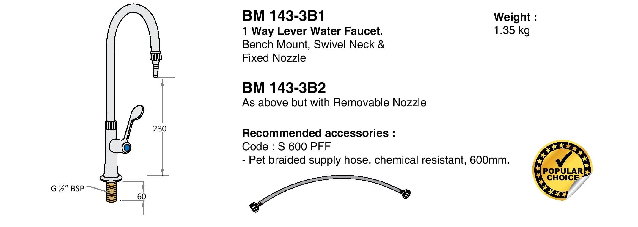 1 Way Lever Water Faucet Drawings